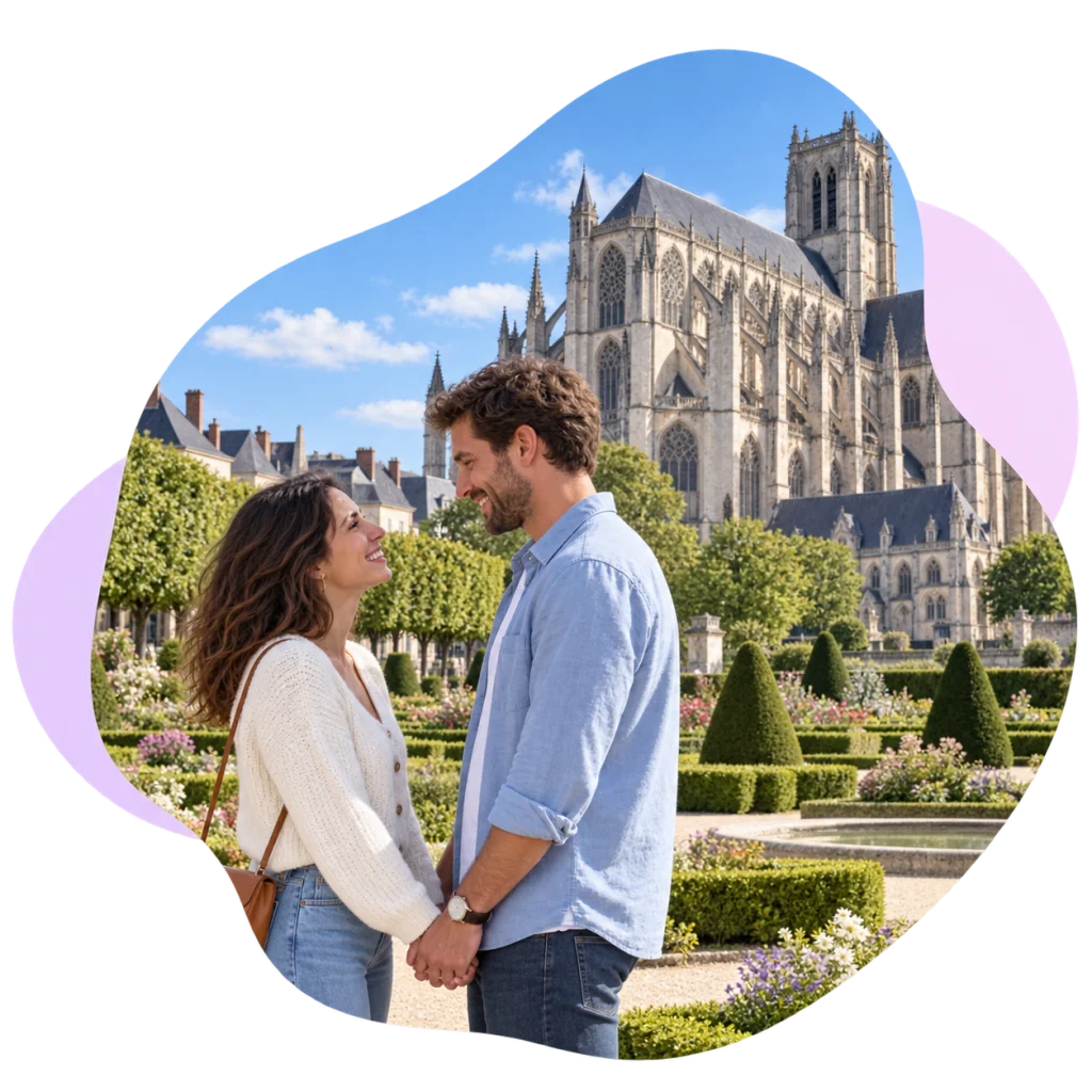 Un couple partage un moment de complicité.