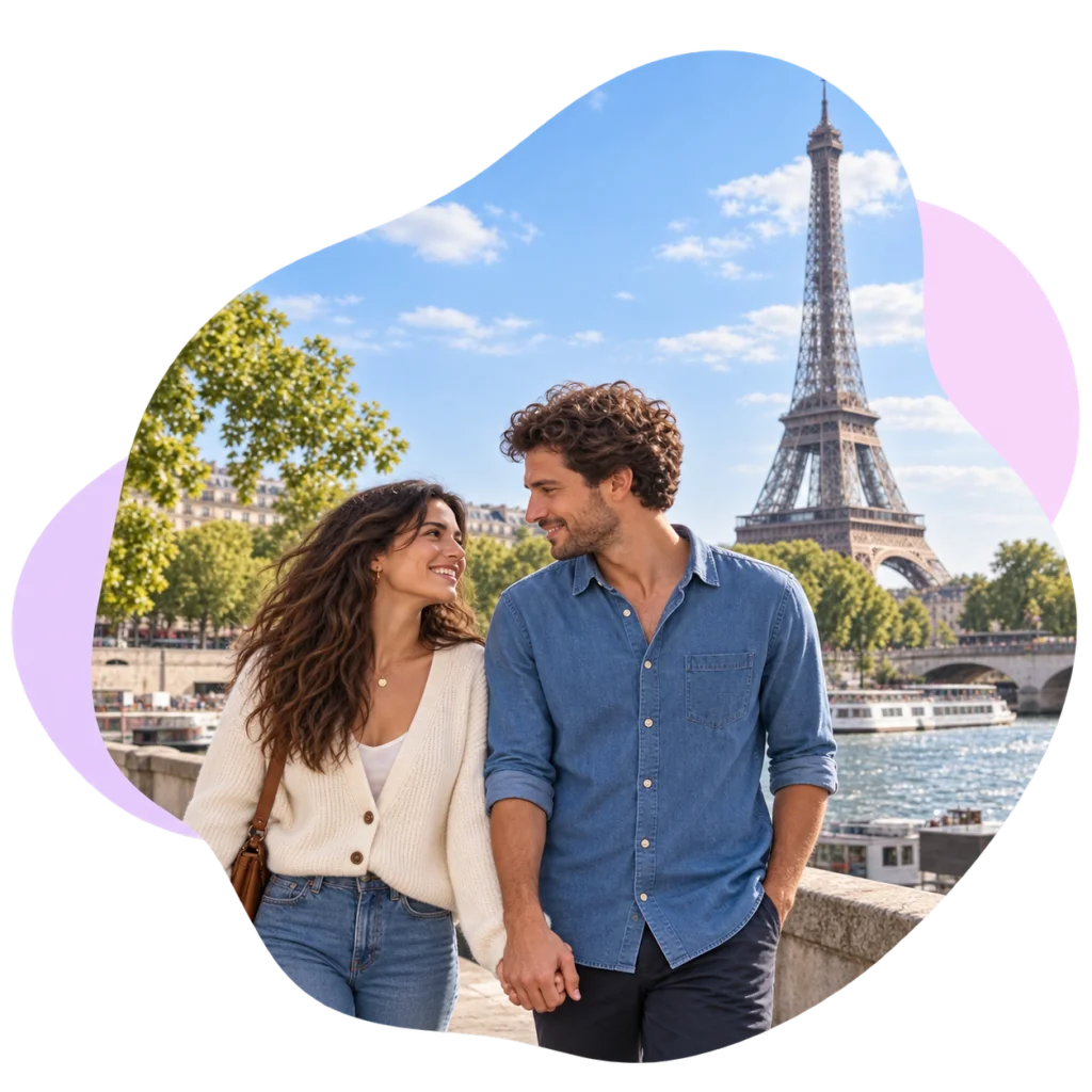 Un couple partage un moment de complicité.