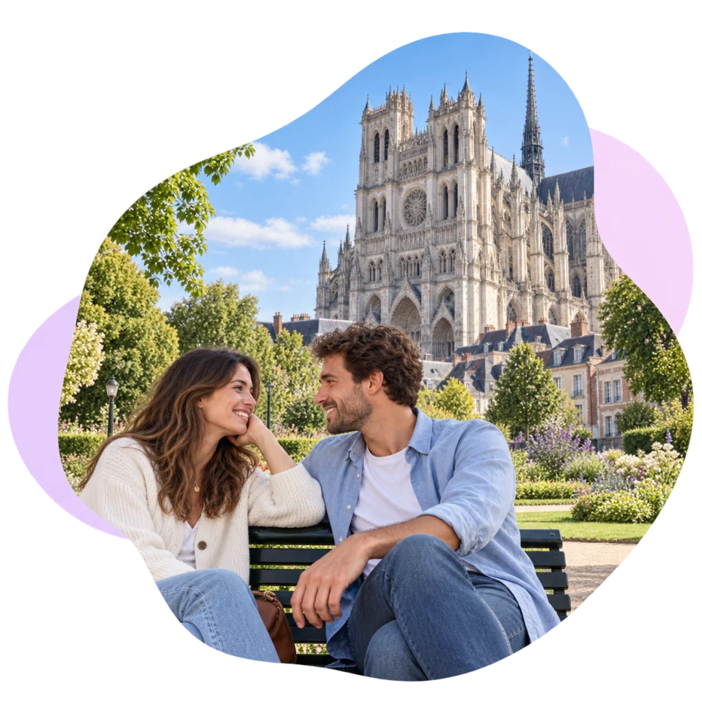 Un couple partage un moment de complicité.