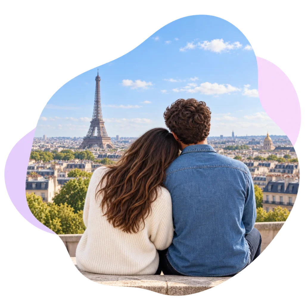 Un couple partage un moment de complicité.